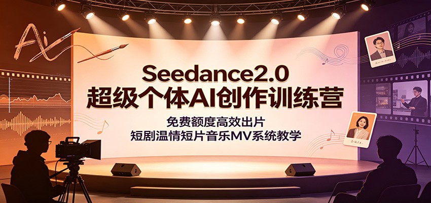 Seedance2.0超级个体AI创作训练营:免费额度高效出片,短剧温情短片音乐MV系统教学-卡益网激活码商城