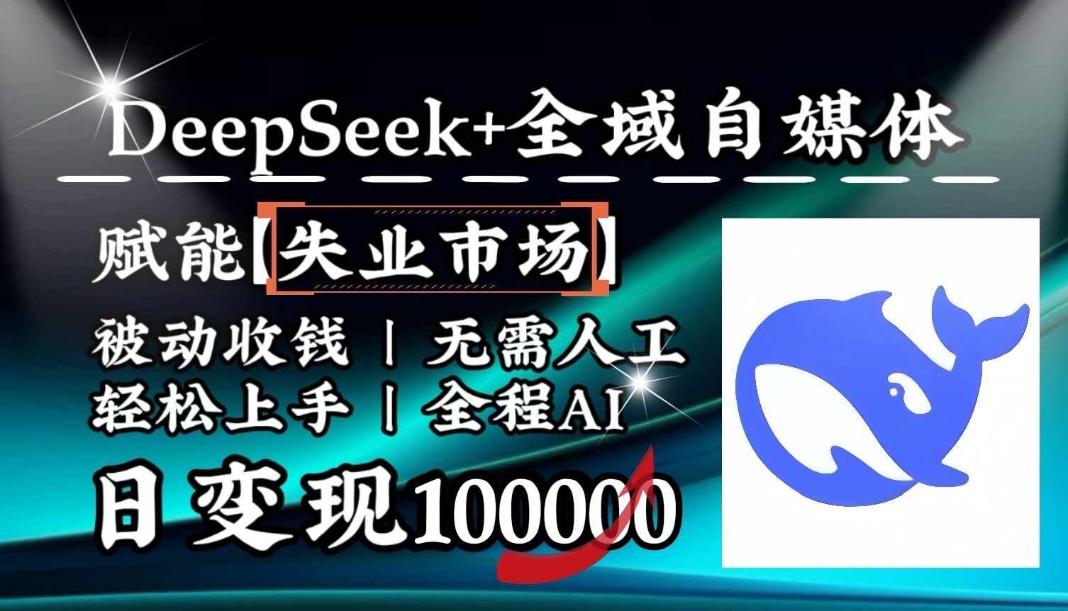 降维打击，DeepSeek+失业市场，全自动操作，结合人人刚需，单月利润轻松破100000＋-卡益网