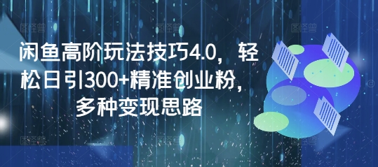 闲鱼高阶玩法技巧4.0，轻松日引300+精准创业粉，多种变现思路-卡益网