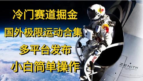 冷门赛道掘金，国外极限运动视频合集，多平台发布，小白简单操作-卡益网