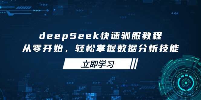 deepSeek快速驯服教程，从零开始，轻松掌握数据分析技能-卡益网