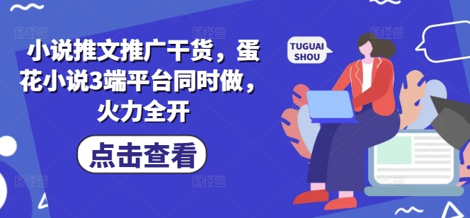 小说推文推广干货，蛋花小说3端平台同时做，火力全开-卡益网