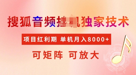 全网首发搜狐音频挂JI独家技术，项目红利期，可矩阵可放大，稳定月入8k【揭秘】-卡益网