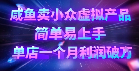 咸鱼卖小众虚拟产品，简单易上手，单店一个月利润破W-卡益网激活码商城