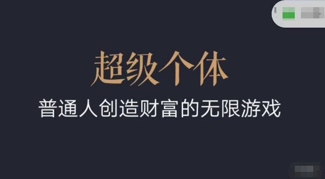超级个体2024-2025翻盘指南，普通人创造财富的无限游戏-卡益网