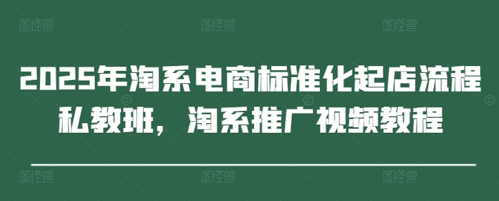 2025年淘系电商标准化起店流程私教班，淘系推广视频教程-卡益网