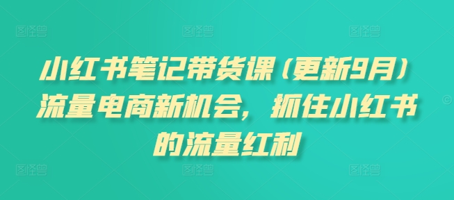 小红书笔记带货课(更新25年3月)流量电商新机会，抓住小红书的流量红利-卡益网