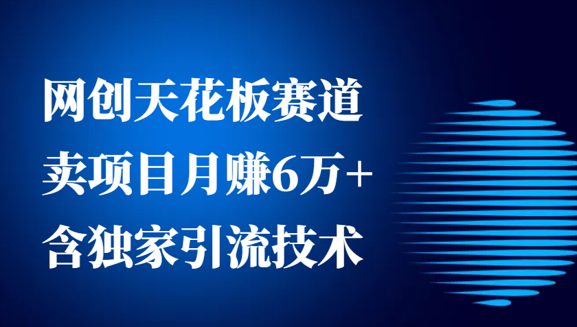网创天花板赛道，卖项目月赚6万+，含独家引流技术(共26节课)-卡益网
