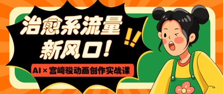 治愈系流量新风口，AI+宫崎骏动画创作实战课，从0到1打造爆款视频-卡益网