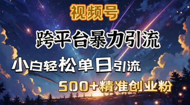 跨平台暴力引流，私域完美闭环，日引500+精准创业粉-卡益网