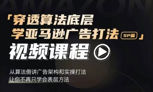 穿透算法底层，学亚马逊广告打法SP篇，从算法侧讲广告架构和实操打法，让你不再只学会表层方法-卡益网