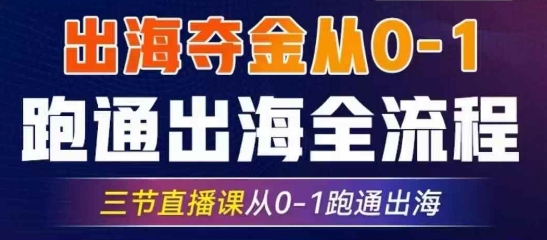 2025出海夺金从0-1跑通出海全流程，三节直播课从0-1跑通出海，教你用AI跑通全流程-卡益网