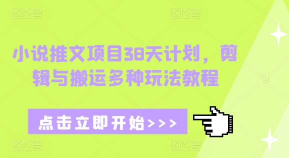 小说推文项目38天计划，剪辑与搬运多种玩法教程-卡益网