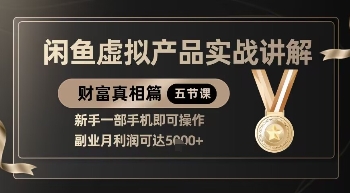 精品！闲鱼虚拟产品实战讲解，新手一部手机即可操作，副业月利润可达5k+-卡益网