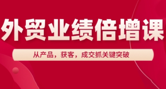 外贸业绩倍增课，从产品，获客，成交抓关键突破-卡益网
