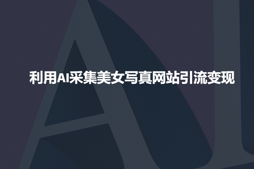 利用AI采集美女写真网站引流变现，引流嘎嘎的-卡益网
