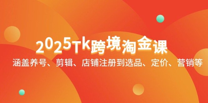 2025Tk跨境淘金课：涵盖养号、剪辑、店铺注册到选品、定价、营销等-卡益网