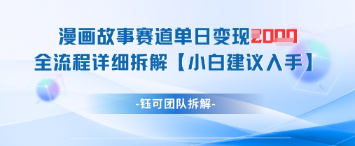 漫画故事赛道单日变现1k+全流程详细拆解-卡益网