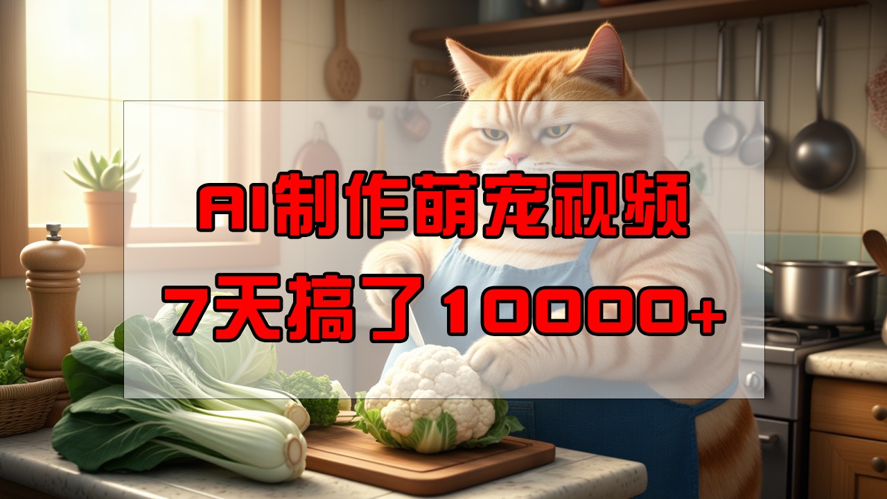 靠AI制作萌宠视频，7天搞了1万+，操作简单门槛低，有手机就行-卡益网
