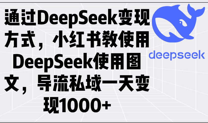通过DeepSeek变现方式，小红书教使用DeepSeek图文，导流私域一天变现1000+-卡益网