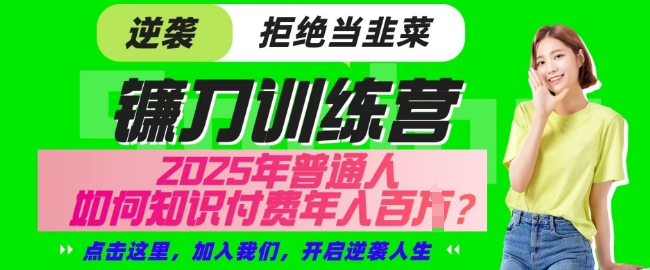 【网创项目终点站-镰刀训练营超级IP合伙人】25年普通人如何通过知识付费实现逆袭【揭秘】-卡益网