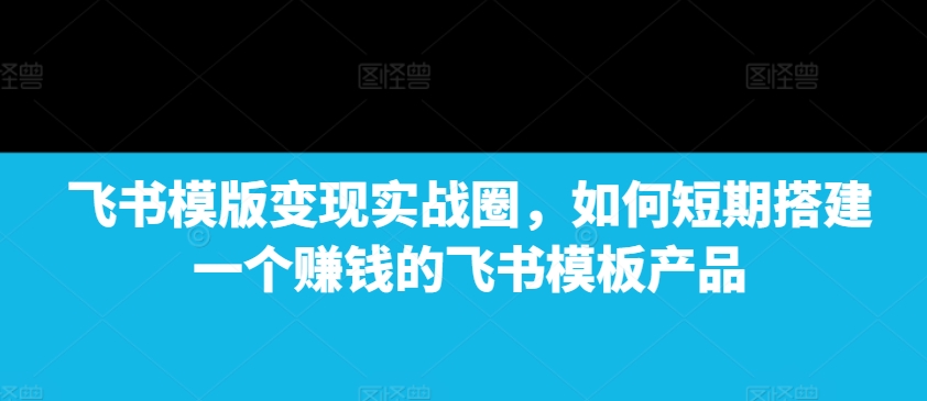 飞书模版变现实战圈，如何短期搭建一个赚钱的飞书模板产品-卡益网